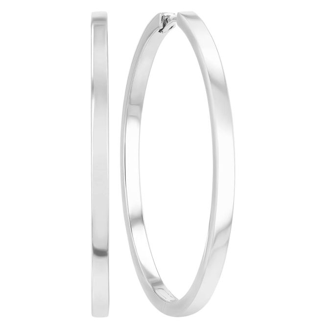 Sterling Silver Square Edge Hoop Earrings