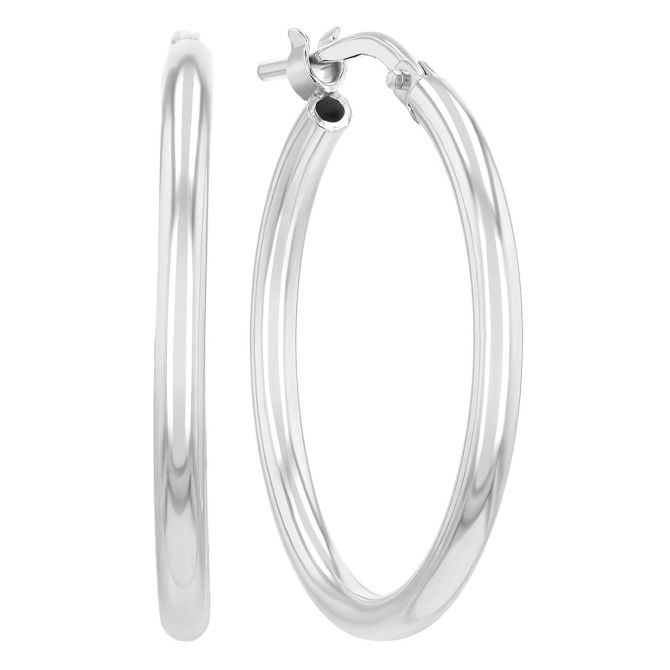 Sterling Silver Hoop Earrings, 24 mm