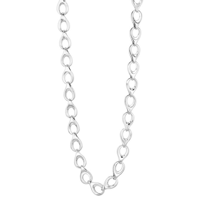 Sterling Silver Teardrop Shape Link Chain Necklace, 18.5"