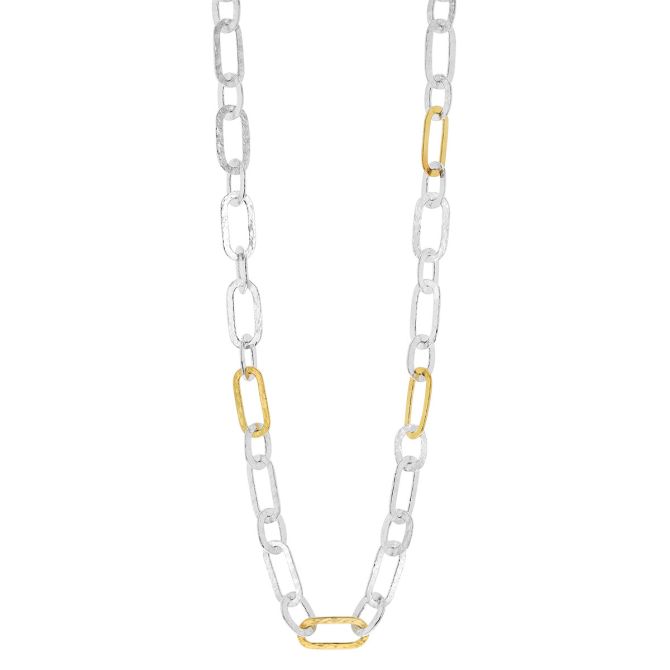 Gurhan Mango Sterling Silver & Yellow Tone Link Chain Necklace, 18"