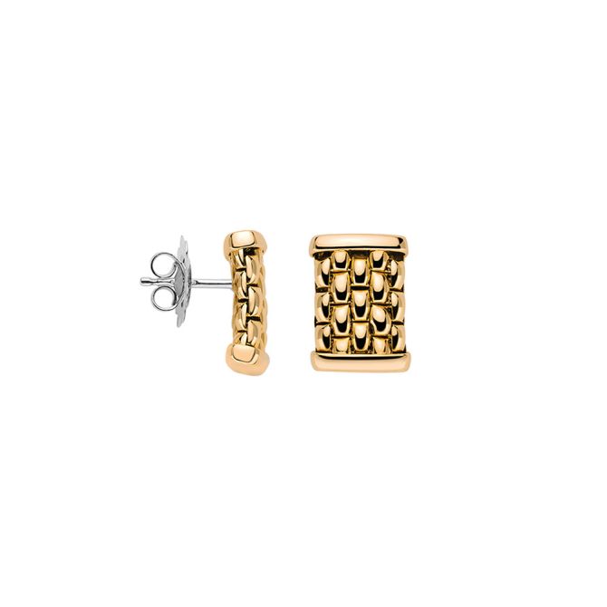 FOPE Essentials Rectangle Stud Earrings Yellow Gold