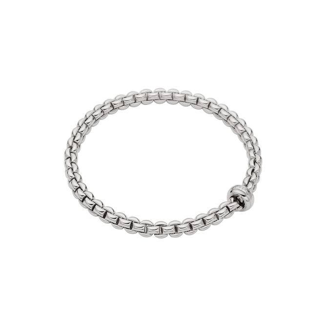 FOPE Eka Flex'It Bracelet in White Gold with Rondel Station, Size L