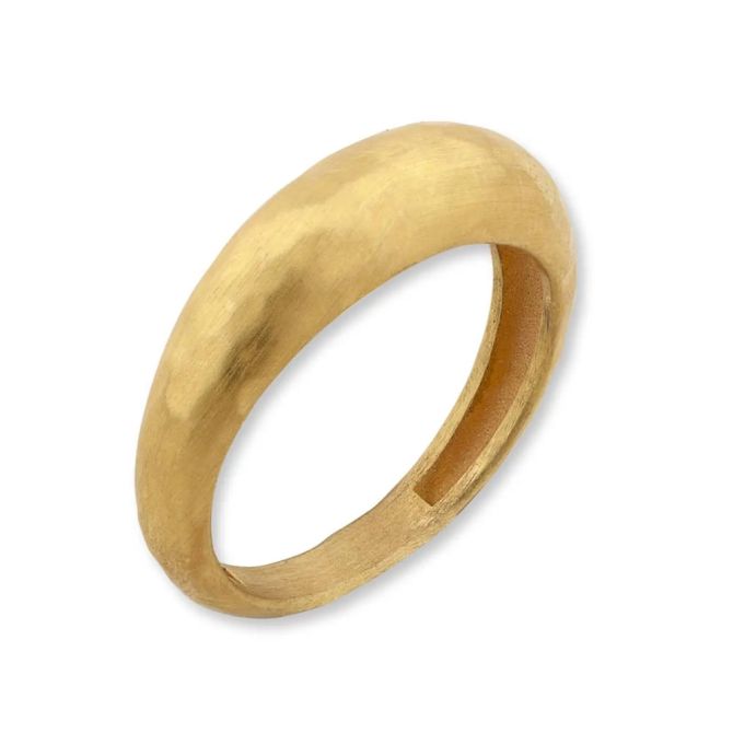 Lika Behar Boogie Line Ring in Hammered Yellow Gold