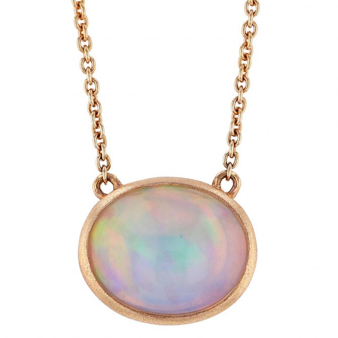 Bezel set sale opal necklace