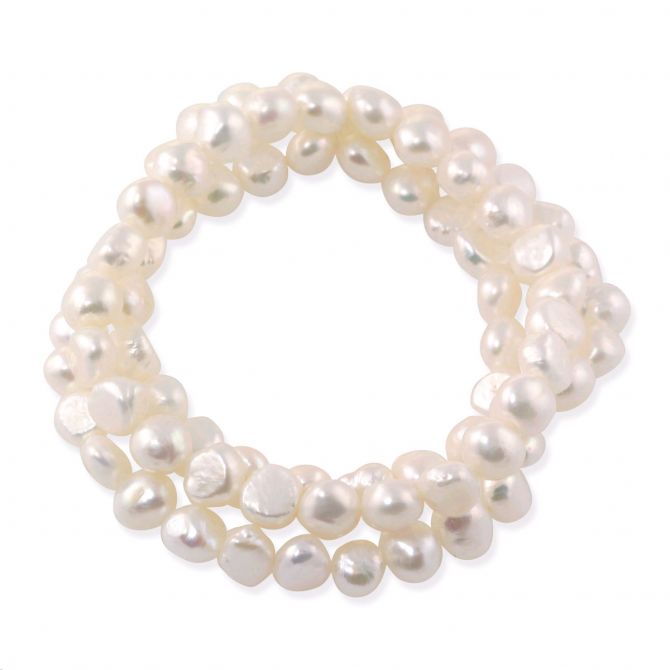 TARA Pearls Set of 3 Freshwater Cultured Pearl Stretch Bracelets