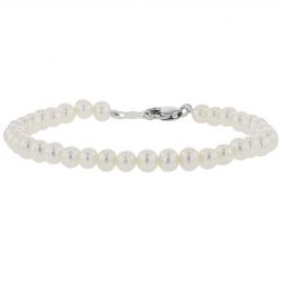 Image for Children's White Cultured Pearl Bracelet in Sterling Silver, 6.25"