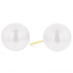 TARA Pearls Akoya Cultured Pearl Stud Earrings, 8.5x9mm in Yellow Gold