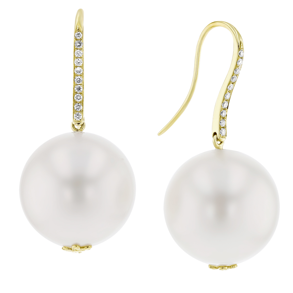 TARA Pearls White South Sea Cultured Pearl & Diamond Dangle Earrings in ...