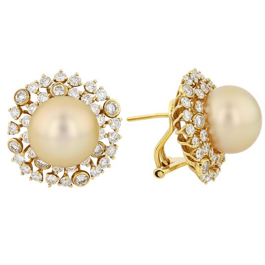 pearl earrings gold stud