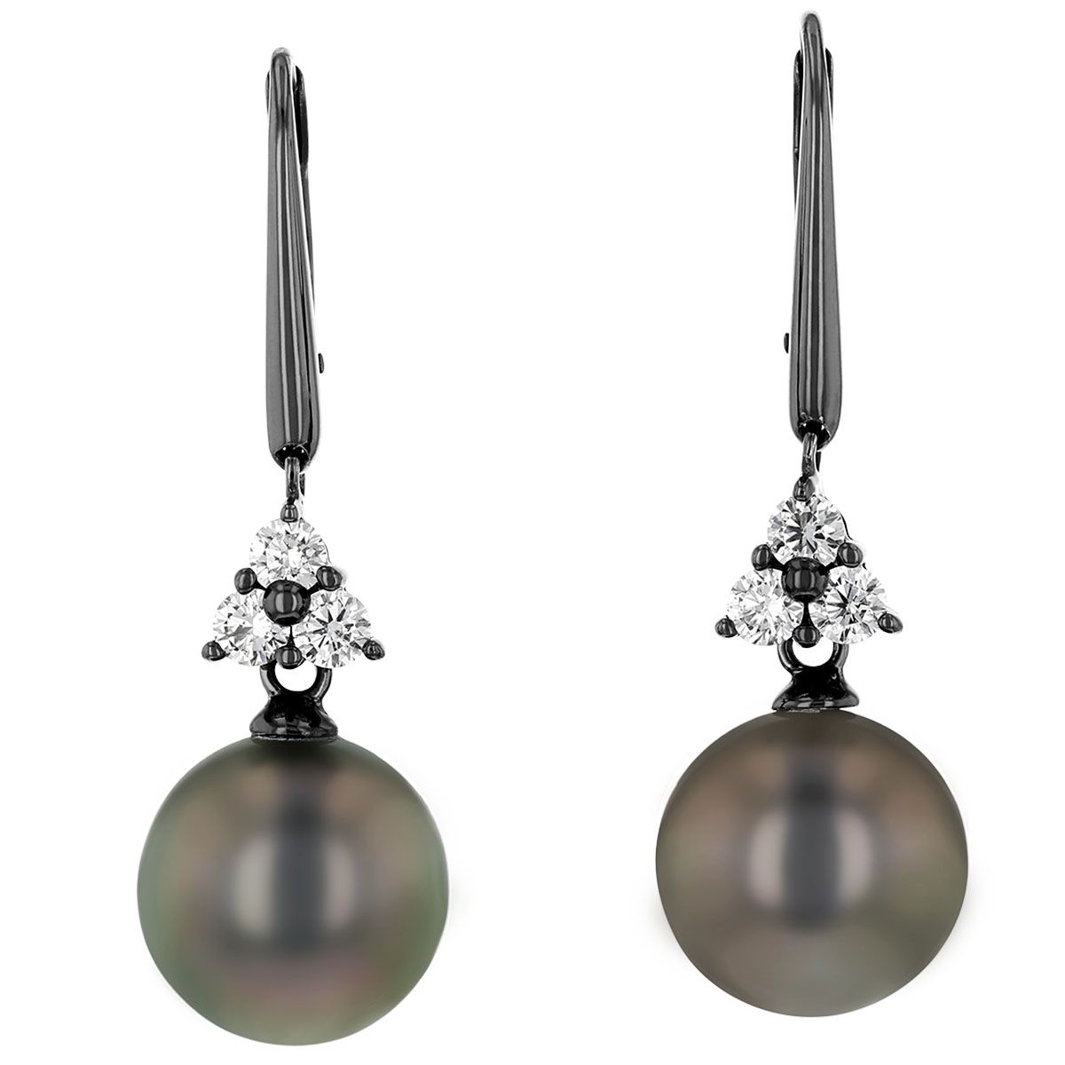 TARA Pearls Black Tahitian South Sea Cultured Pearl & Diamond Trio ...