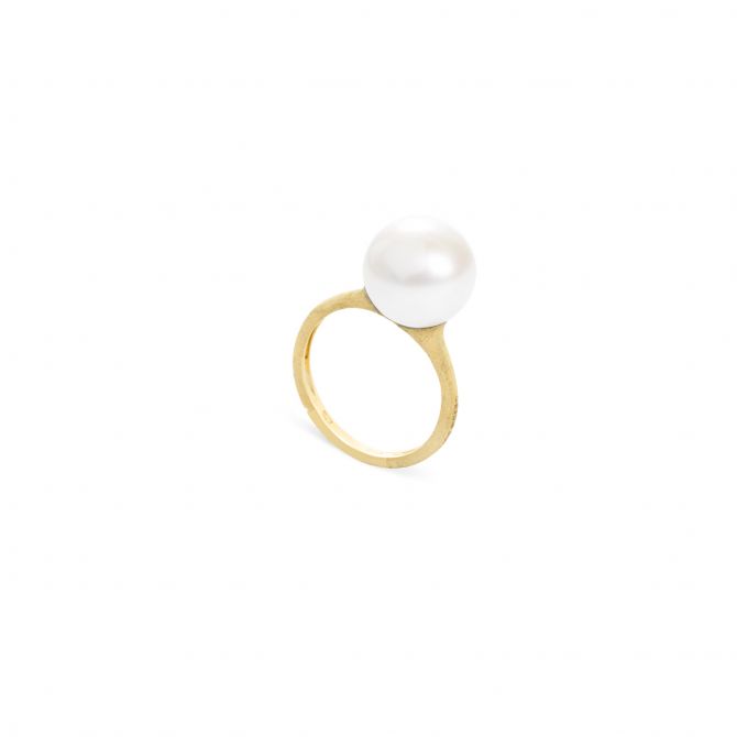 Marco Bicego Africa Boule White Cultured Pearl Ring in Yellow Gold