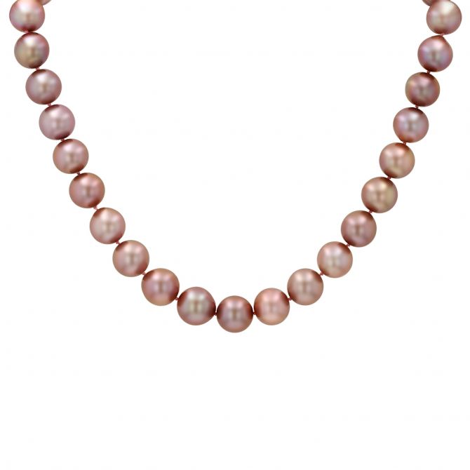 TARA Pearls Lavender Freshwater Cultured Pearl Strand with White Gold Diamond Clasp, 17.5"