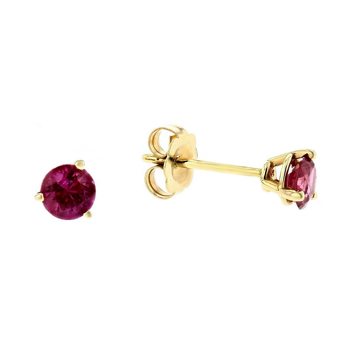 14k Yellow Gold Round Ruby Stud Earrings Borsheims