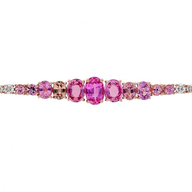 Pink Sapphire Tennis Bracelet - 14ct Solid Rose Gold – Roxanne First