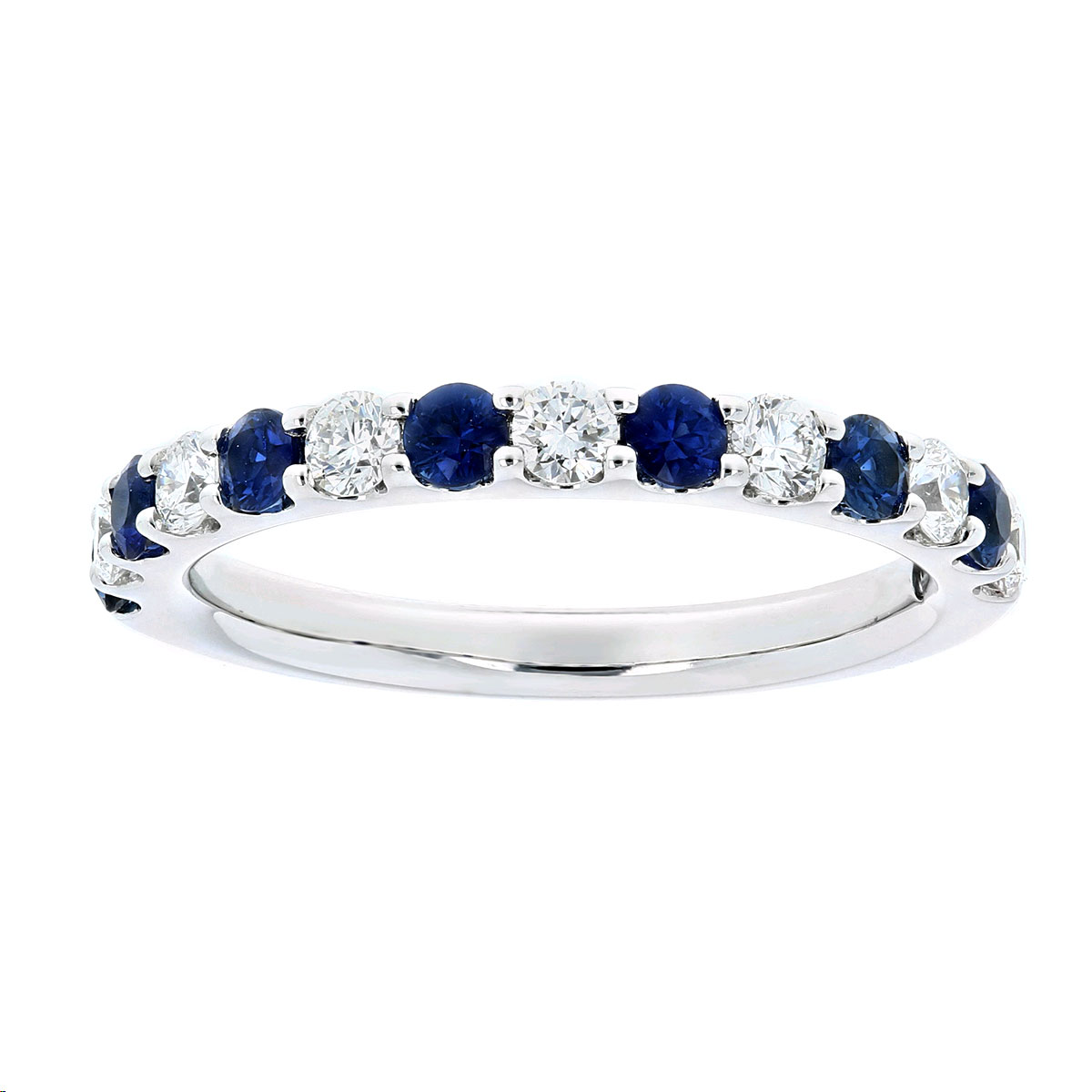 alternating diamond and sapphire ring