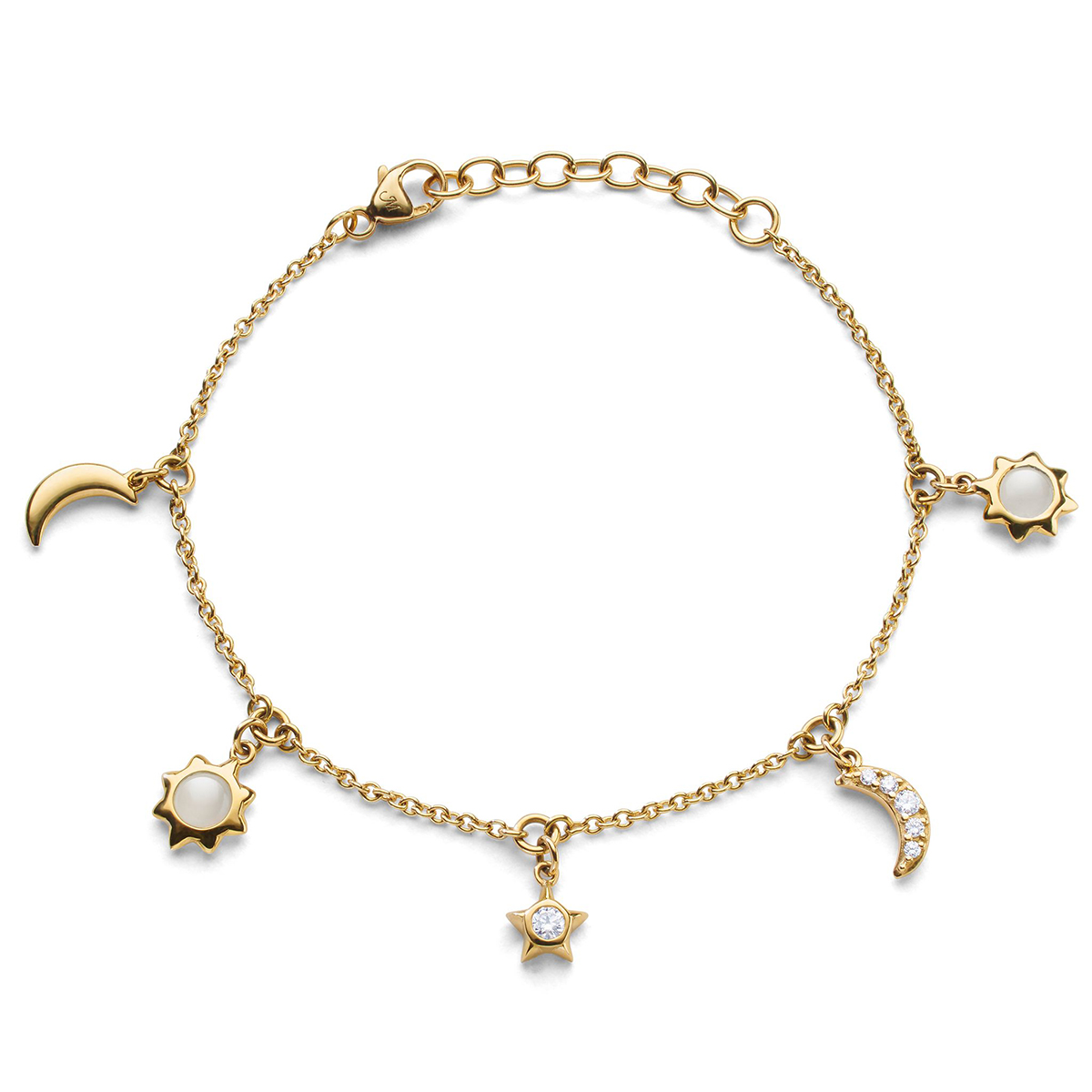 Buy Moon Charm Rose Gold CZ Bracelet Online in India – MCJ Jewels