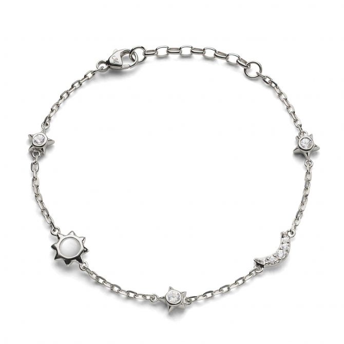 Monica Rich Kosann Sun, Moon & Stars Moonstone & Sapphire Bracelet in Sterling Silver