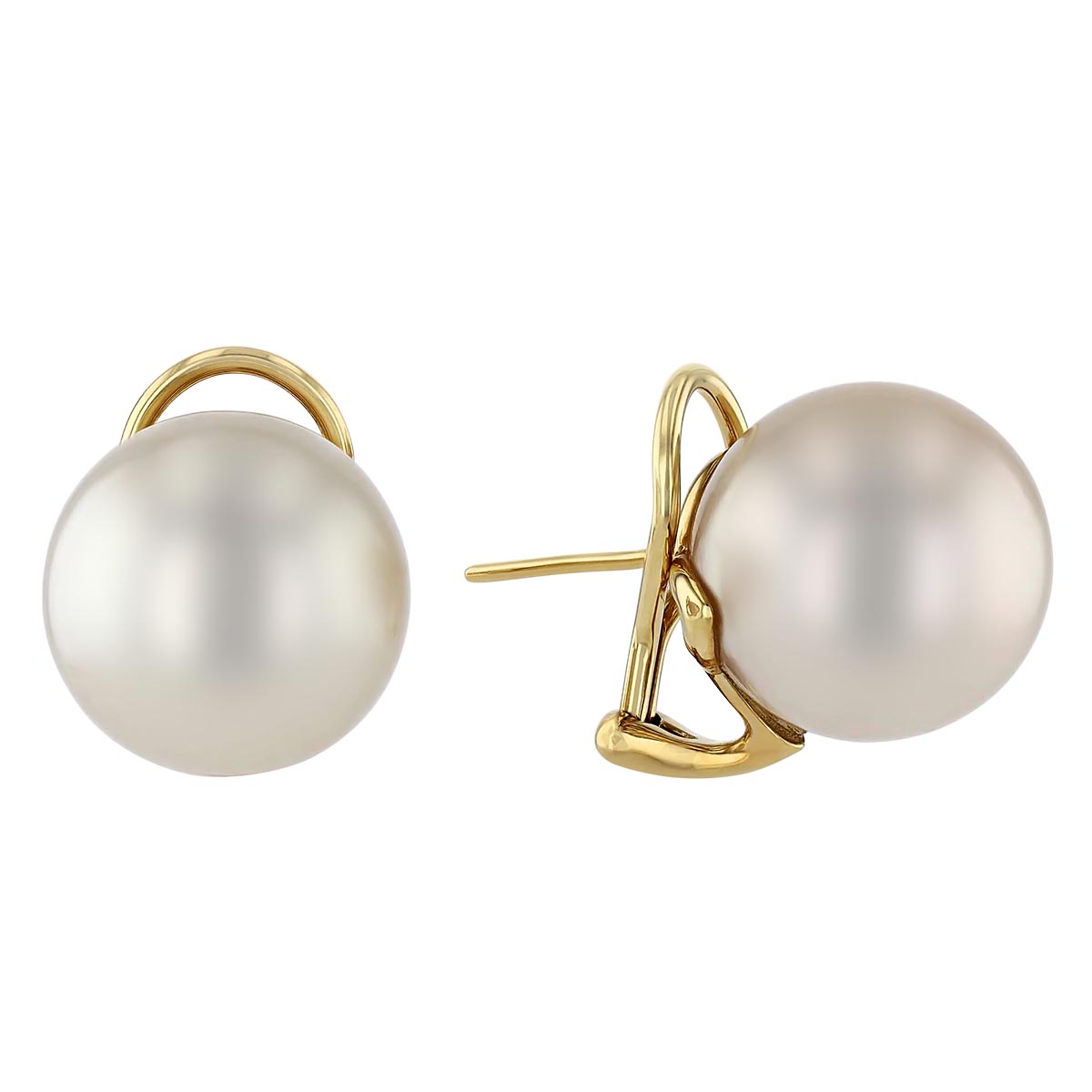 TARA Pearls South Sea Cultured Pearl Omega Back Stud Earrings in Yellow ...