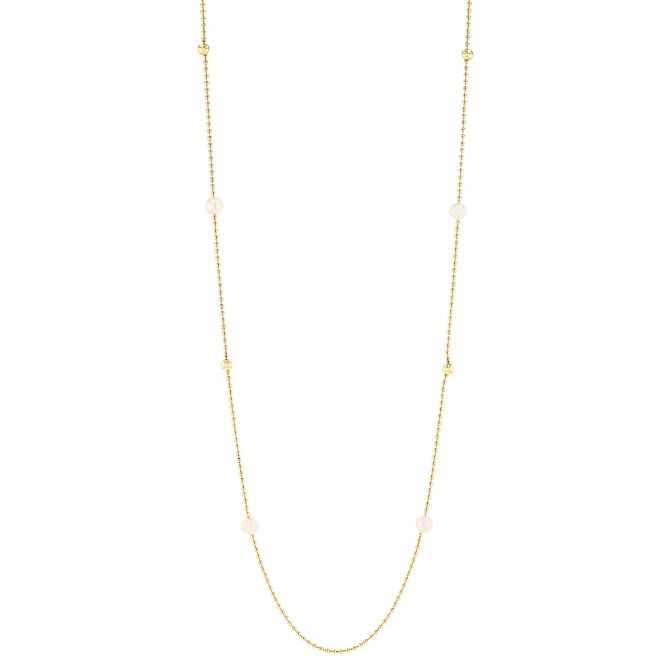 Roberto Coin Pearls By the Inch Long Station Necklace in Yellow Gold, 36"