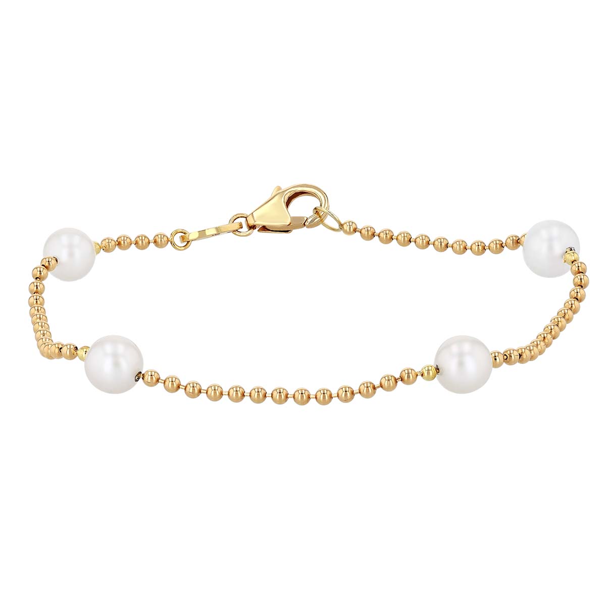 Roberto Coin Pearls By the Inch Station Ball Chain Bracelet in Yellow ...