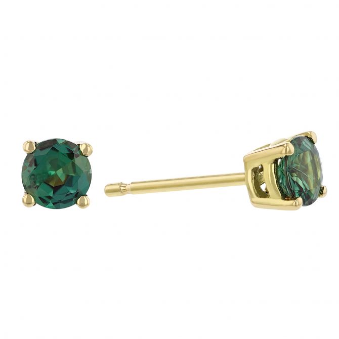 Alexandrite Stud Earrings in Yellow Gold