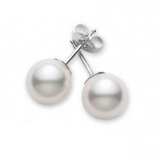 Mikimoto Akoya Cultured Pearl 6-6.5 mm Stud Earrings in White Gold, Grade A+