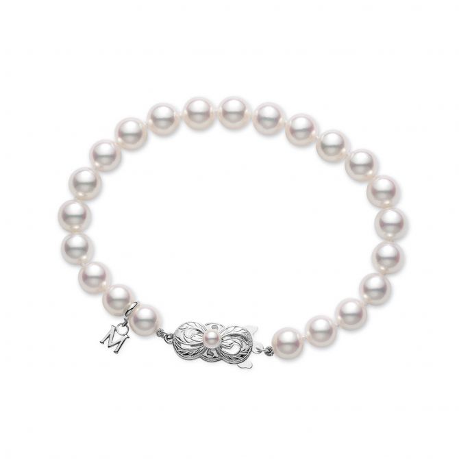 Mikimoto Akoya Cultured Pearl Strand Bracelet with White Gold Clasp, 7"