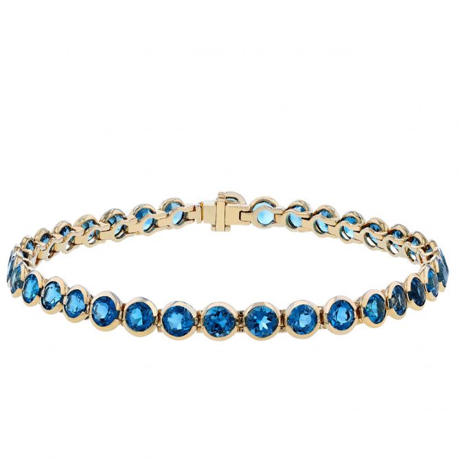 Art Deco Blue Topaz Bracelet 10ct Gold Circa 1920 – Antique Jewellery Online