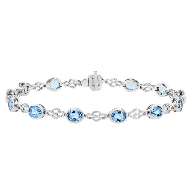 Peora London Blue Topaz Bracelet Sterling Silver India | Ubuy