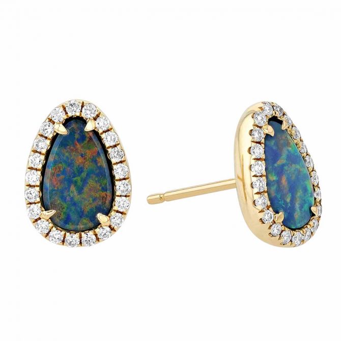 black opal and diamond earrings