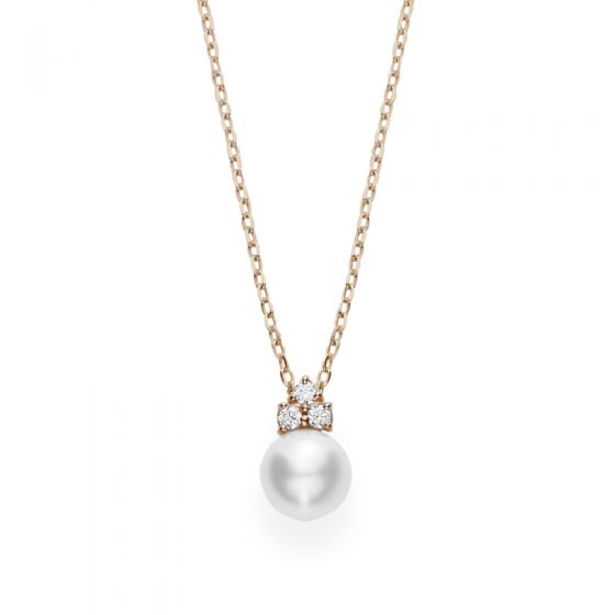 Mikimoto Akoya Cultured Pearl Pendant with Diamond Bail in Rose Gold, 18"