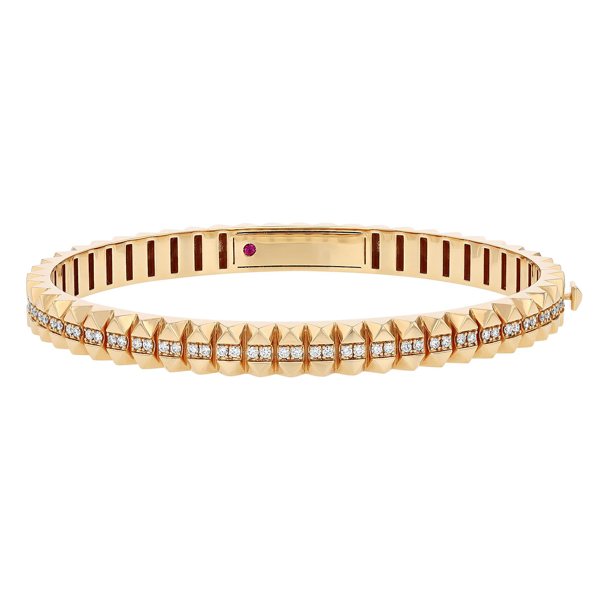 Roberto Coin Obelisco Bangle in Rose Gold with Diamond Center ...