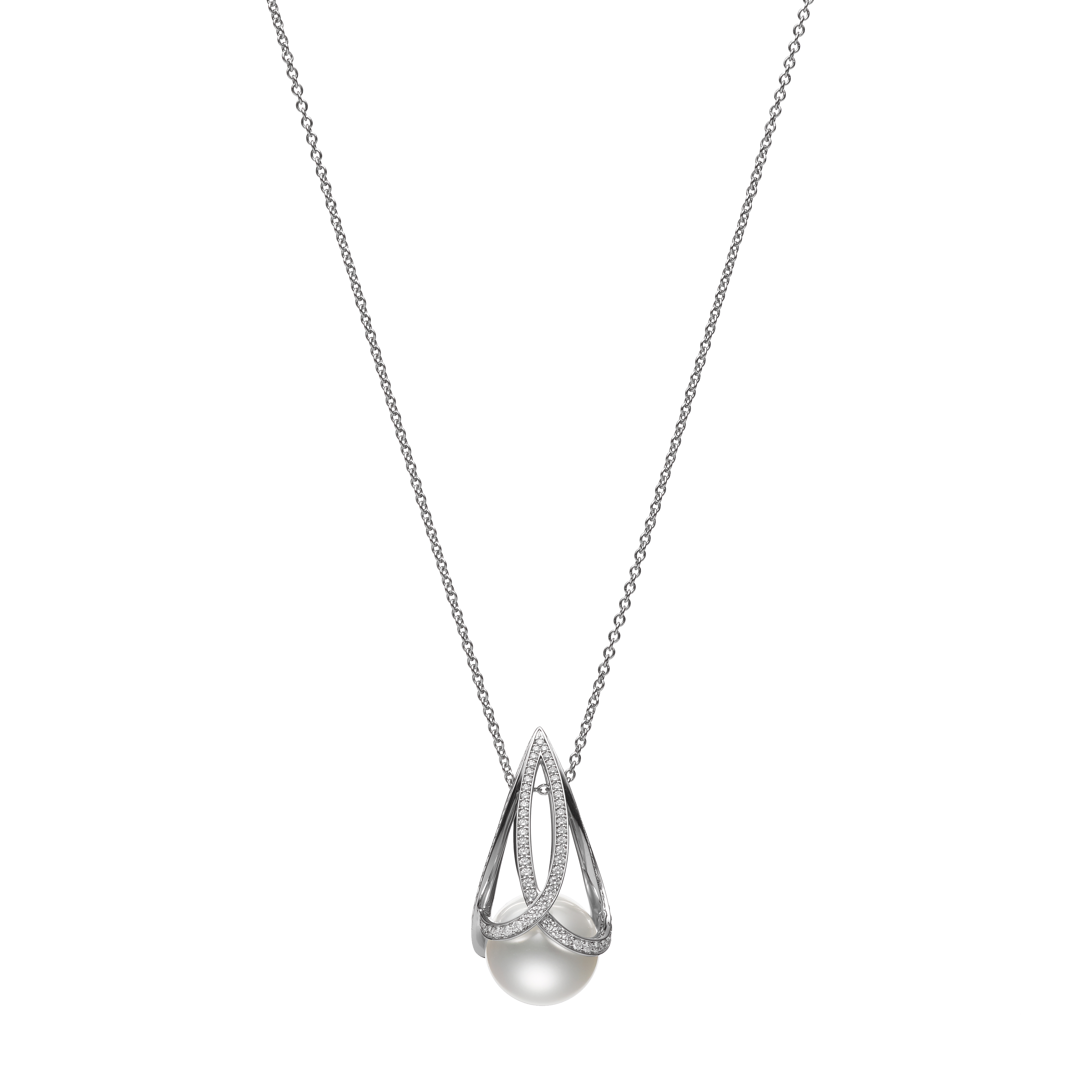 Mikimoto M Collection South Sea Cultured Pearl & Diamond Pendant in White  Gold