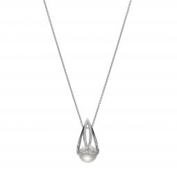 Mikimoto South Sea Cultured Pearl & Diamond Circle Lariat Necklace