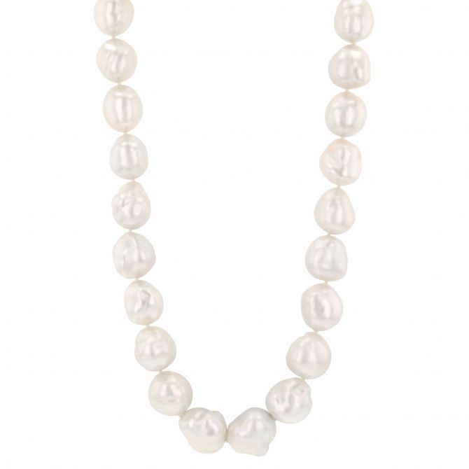 TARA Pearls South Sea Cultured Pearl & Diamond Pave Clasp Strand Necklace in White Gold, 19"