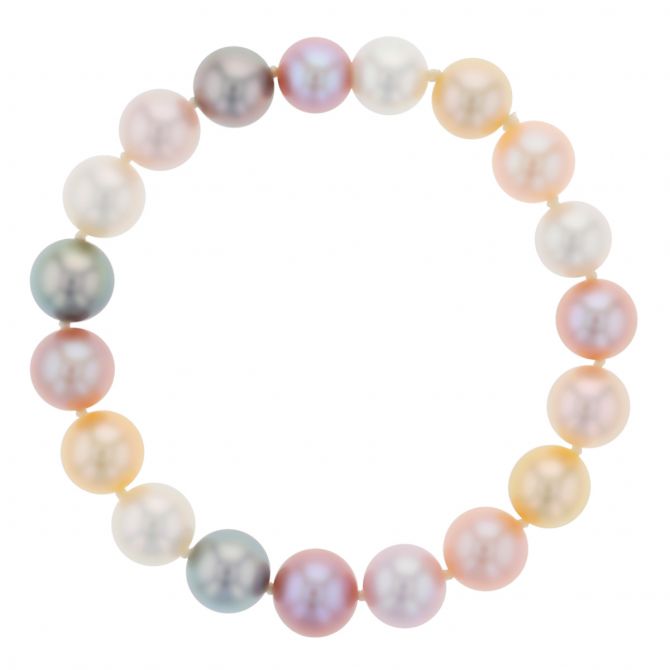 TARA Pearls Tahitian, White, & Golden South Sea and Multicolored Freshwater Pearl Bracelet, 7.75"