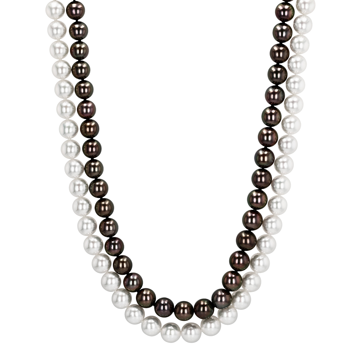 TARA Pearls Tahitian & White South Sea Cultured Pearl Double Strand ...