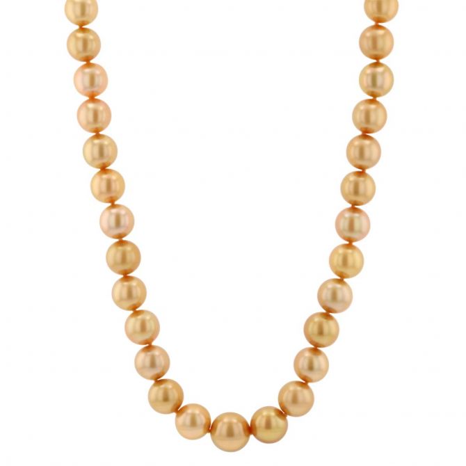 TARA Pearls Golden South Sea Cultured Pearl & Diamond Pave Clasp Necklace in Yellow Gold, 17.5"