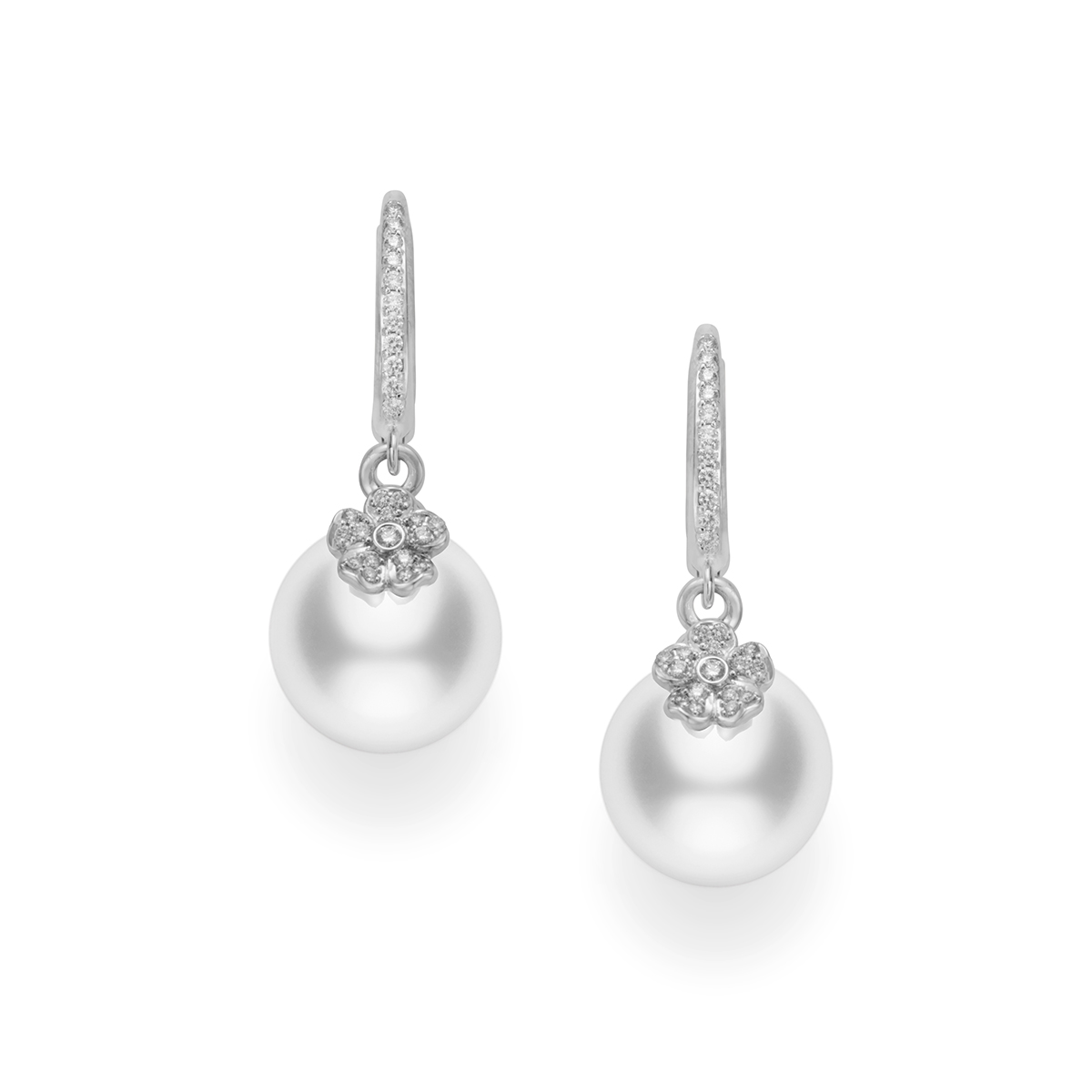 Mikimoto Cherry Blossom South Sea Cultured Pearl & Diamond Dangle ...