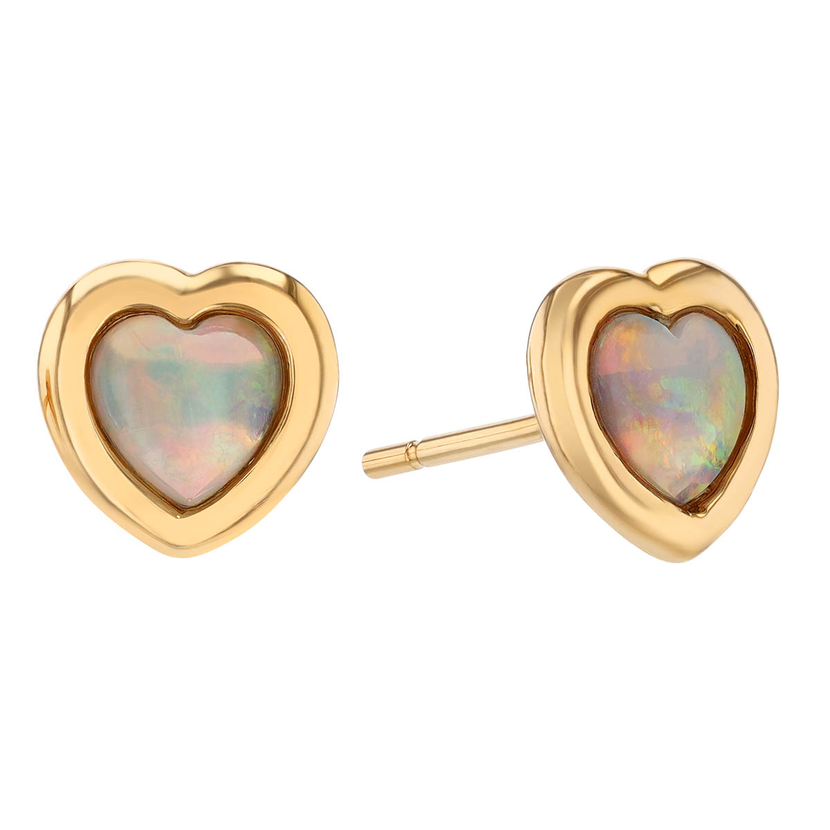 heart shaped opal earrings