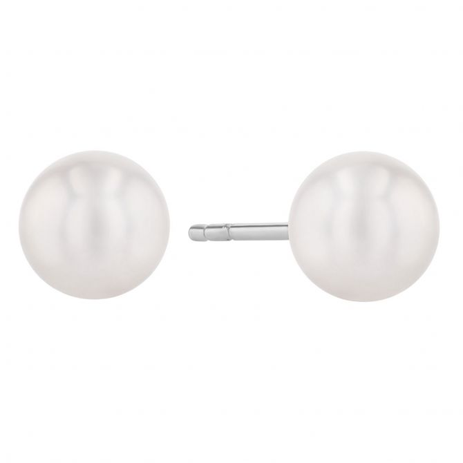 TARA Pearls Akoya Cultured Pearl Stud Earrings in White Gold, 6-6.5 mm