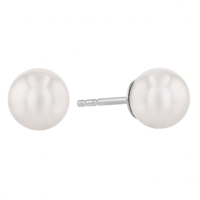 TARA Pearls Akoya Cultured Pearl Stud Earrings in White Gold, 7-7.5 mm