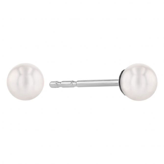 TARA Pearls Akoya Cultured Pearl Stud Earrings in White Gold, 3 mm