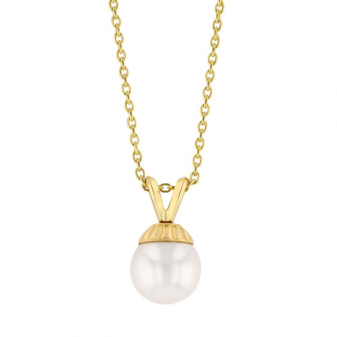 TARA Pearls Akoya Single Cultured Pearl Pendant in Yellow Gold, 18