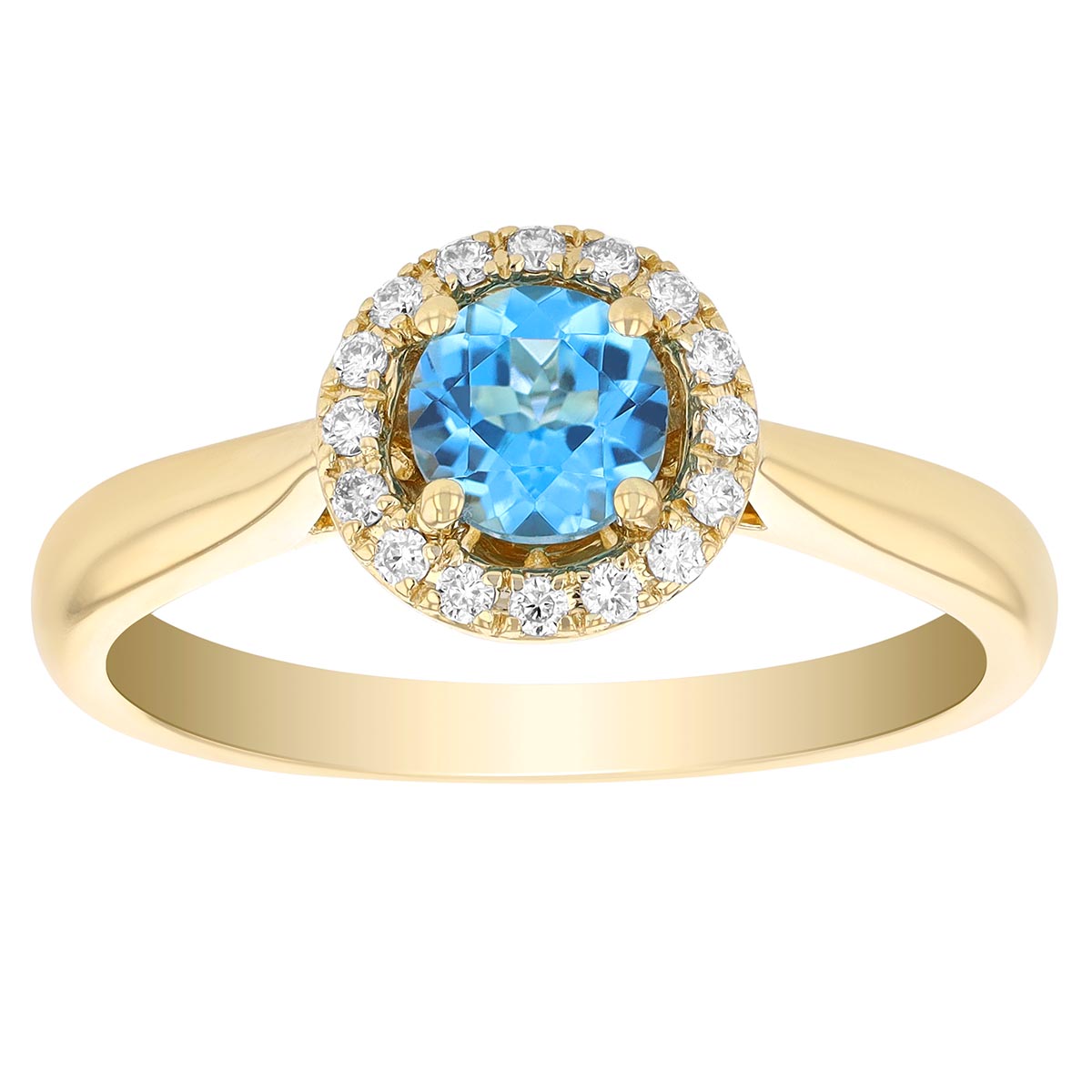 8.75 Ct Octagon Blue Topaz Engagement Ring, Art Deco Unique Halo Simulated Diamond Ring, Yellow Gold good Ring, Wedding Ring, December Birthstone