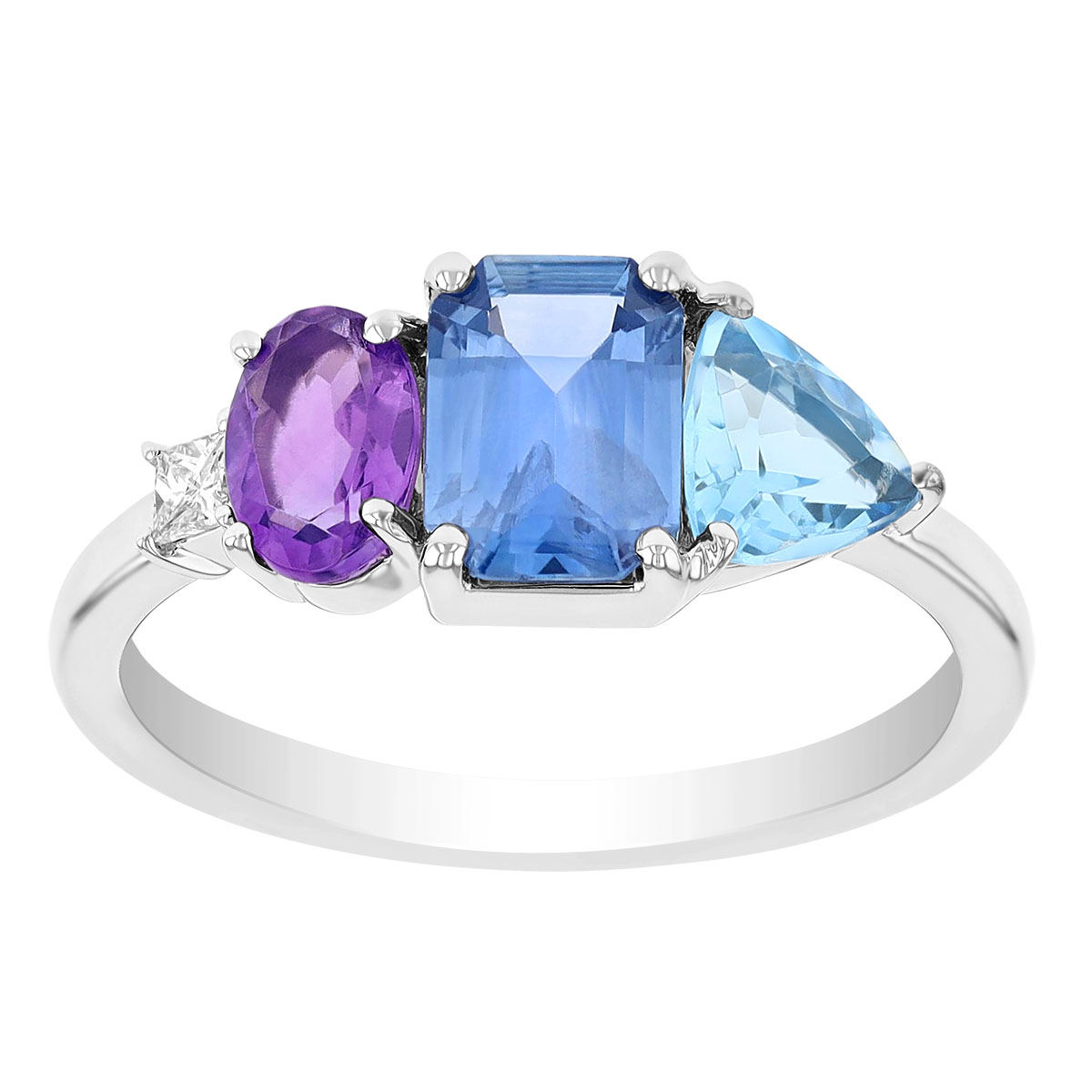 Amethyst on sale aquamarine ring