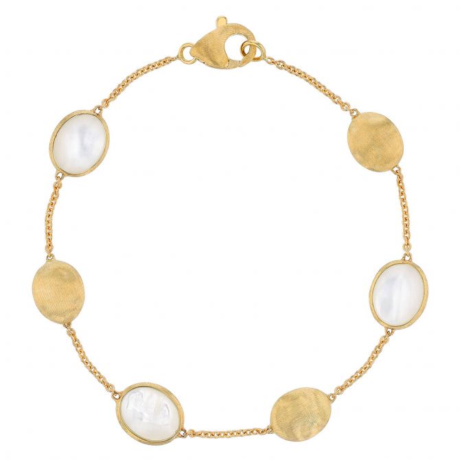 Marco Bicego Siviglia Oval Mother of Pearl & Yellow Gold Station Bracelet, 7.25"