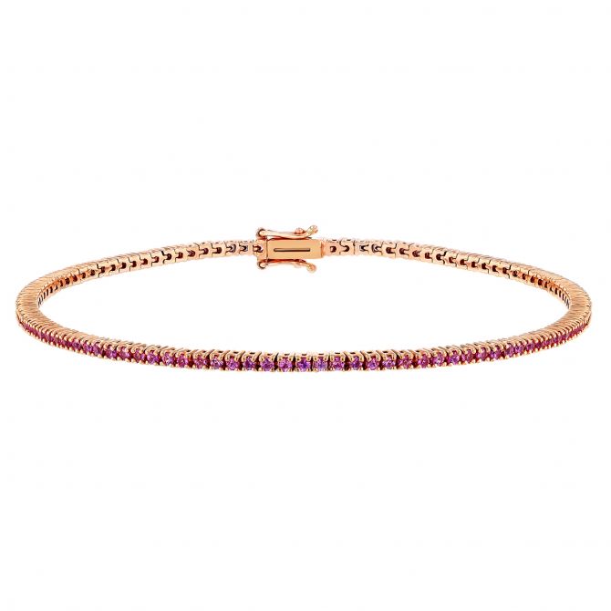 Pink sapphire and store diamond bracelet