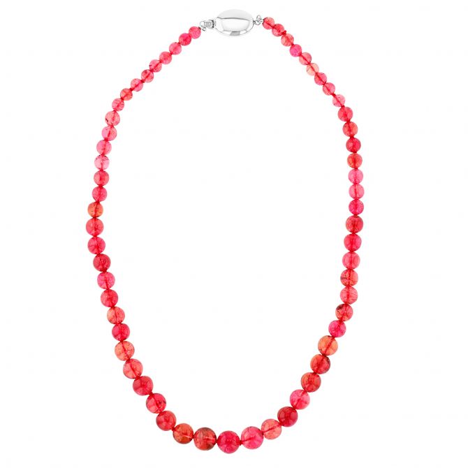 TARA Pearls Pink Tourmaline Bead Strand Necklace in White Gold, 16"