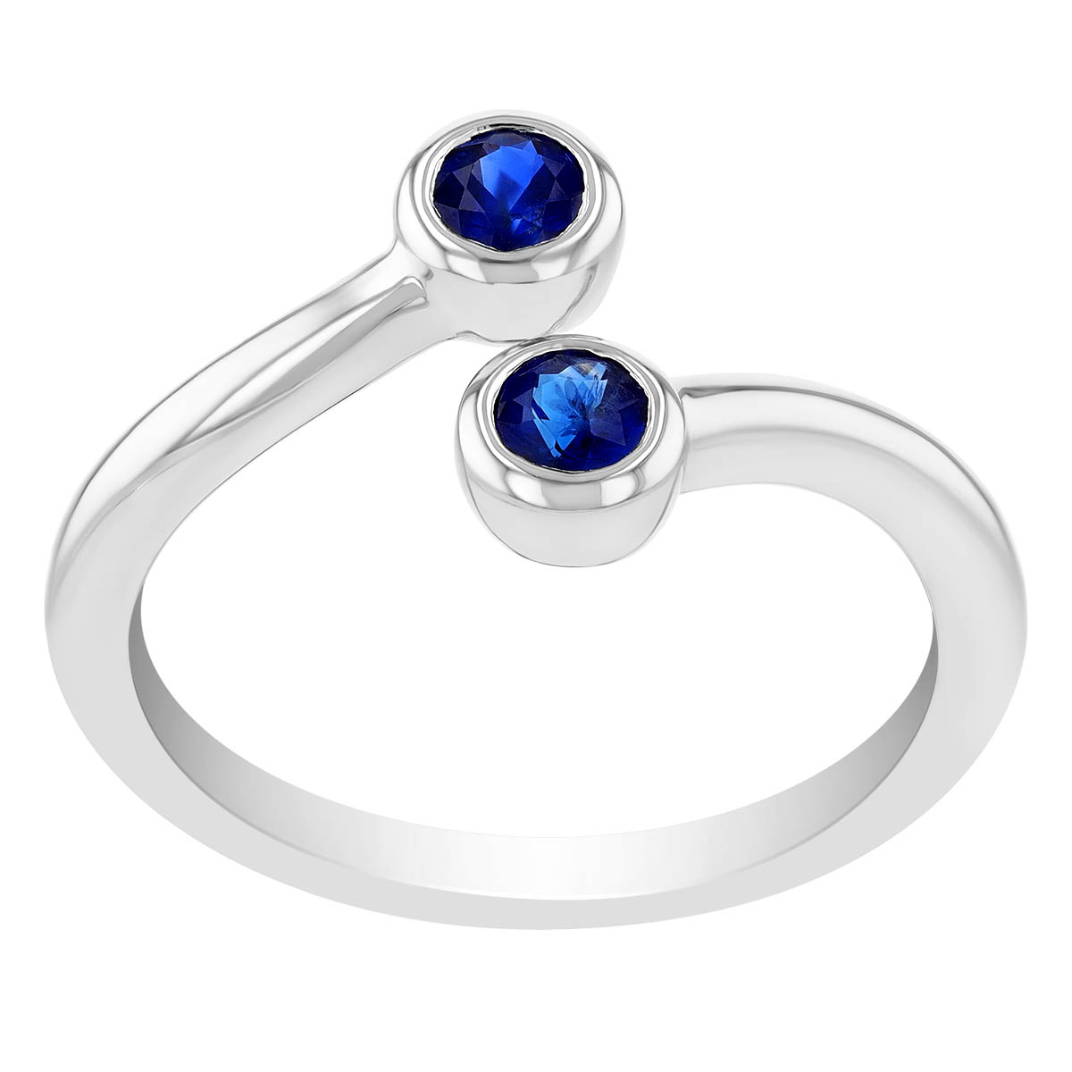 Bezel Set Sapphire Bypass Ring in White Gold | Borsheims